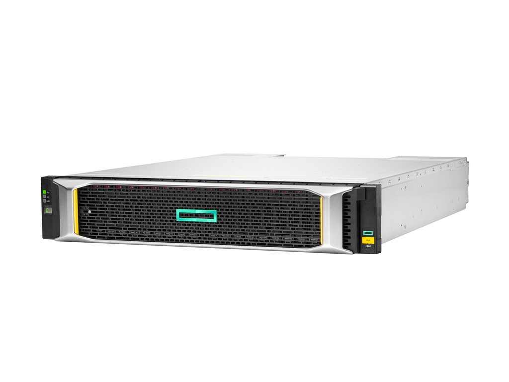 HPE MSA 2062 16Gb Fibre Channel SFF Storage, 24 Slot SFF (2.5") Chassis, 2x 1.92TB SAS RI SSDs (R0Q47A), Advanved Data Services (R2C33A, vorinstalliert), 2x 4-port 8 / 16G FC Controller, SFPs sind NICHT enthalten, Garantie 3-0-0
